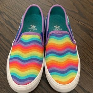 Girl’s Chooze Rainbow slip-on shoes